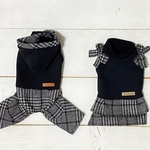 犬服  グレンチェックスウェットコーデ♡《タイトスカート風》