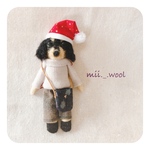 ダックス男の子♡ミニおめかしわんこドールチャーム　リアル可愛い犬のドールチャーム(mii._.wool)