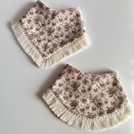 ♡  fringe bib☆コーデュロイ小花柄☆韓国生地☆６重ガーゼスタイ