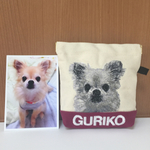 愛犬の刺繍ポーチ S