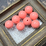 【20mm  8個 ピーチピンク】カラフルアクリルビーズ  パステル系 ラウンド 球体 貫通 単色 少し落ち着いたピンク