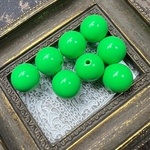 【20mm  8個ライム】カラフルアクリルビーズ  パステル系 ラウンド 球体 貫通 単色 少し落ち着いたピンク