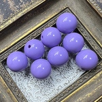 【20mm  8個 ラベンダーパープル】カラフルアクリルビーズ  パステル系 ラウンド 球体 貫通 単色 