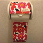 大花柄赤＊トイレットペーパーカバー