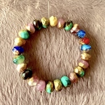 ラス1［1連25コセット】JIRI＊IVANA#czech beads#チェコビーズ　sea glass rondel 9✖️6㍉　mixassort/gold rain