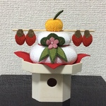 ちりめん細工・鏡餅飾り(三宝付き)