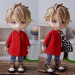 赤ハート袖まくりカーディガン2（ねんどろいどどーるオビツ11共有サイズです）
