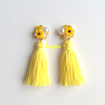 ひまわりのタッセルピアス/イヤリング