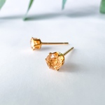 インペリアルトパーズ×ゴールド シンプルスタッドピアス