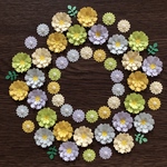ペーパーフラワー＊ガーベラC✿5color✿リーフ付き70枚＊クラフトパンチ＊花