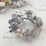 〜冬のリースブローチ(グレーシルバー)〜