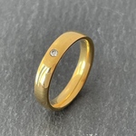 4mm 丸一粒 ゴールド ステンレスリング ピンキーリング ステンレス指輪