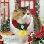 🎀🔔ジングルベルスタイ🔔🎀　レッド❤️ 猫　ペット　スタイ　首輪　ネックレス