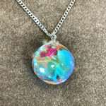 🌈ダイクロガラスレッド水紋ペンダント🌈