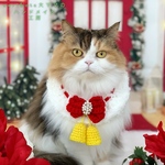 🎀🔔ジングルベルスタイ🔔🎀　ホワイト❤️ 猫　ペット　スタイ　首輪　ネックレス
