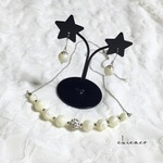 ★ＳＡＬＥ　天然石マザーオブパールのアロマネックレス＆ピアス（イヤリング）ＳＥＴ