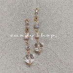 clear   rhinestone   gold charm