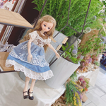 【クリスマス🎁まで】デニムレースワンピ☆リカちゃん☆ブライス☆ハンドメイド 