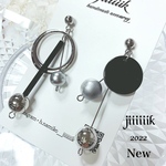 New『No.2モノトーンをカッコよく♡』　アシメピアス　ブラック　シルバーピアス　個性的ピアス　パールピアス　