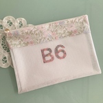 SALE!リバティビニコのB6半クリアポーチ＊ポピー＆デイジー