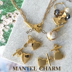 ☆再入荷☆【2pcs】18kgpゴールドハートマンテルチャーム 