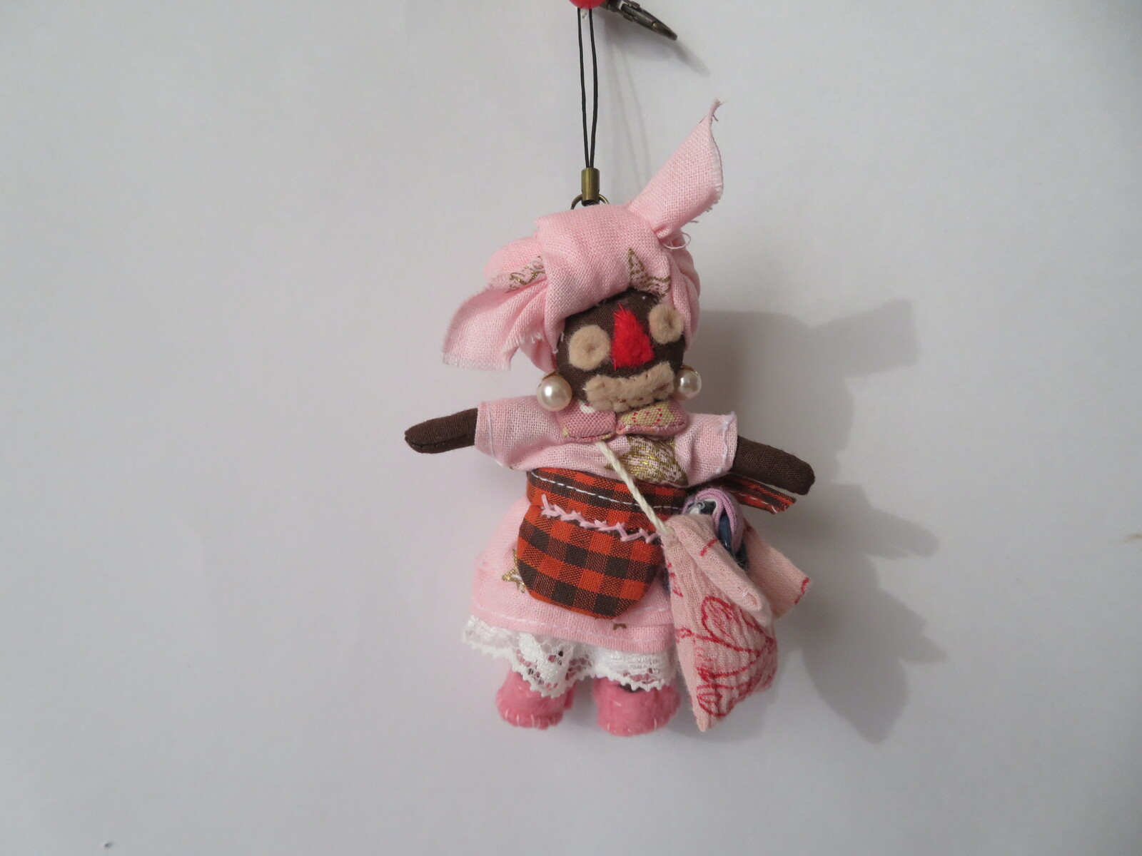 8㎝のカントリードール～～ストラップ～ミニチャーム～ハンドメイドの