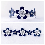 可憐なお花の首輪（ネイビー）☆犬首輪 猫首輪☆