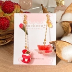 イスパハン(マカロンケーキ)とローズティーのピアス/イヤリング