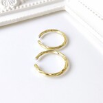 〈痛くない〉～フェイクピアス～デザインゴールドリングイヤリング・ノンホールピアス〈直径約21㎜、太さ約2㎜〉(両耳用)(調節可能)  管理No.2057