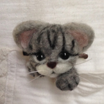 猫ブローチ アメショー子猫 羊毛フェルト