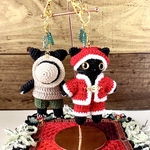 黒猫のバッグチャーム【クリスマスギフト】あみぐるみサンタクロース