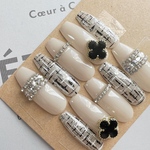 ワンホンネイル チークネイル 韓国 ネイルチップ リボンネイル 量産型 中国