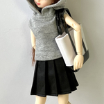 ノースリーブパーカー☆リカちゃんブライスの洋服(グレー)