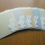 ふわふわ白ウサギのぽち袋～おまかせ5色セット～