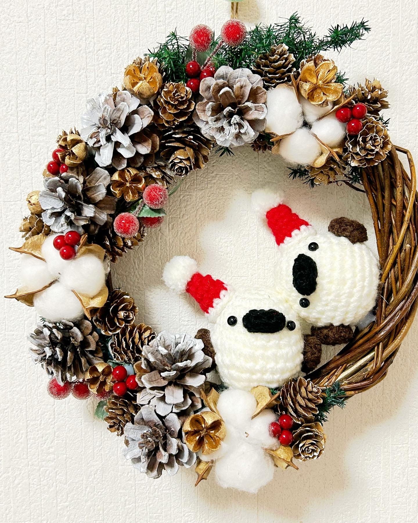 【SOLD】クリスマス ☆ミニリース  シマエナガさん SOLD】クリスマス ☆ミニリース シマエナガさん