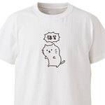 猫背【ホワイト】ekot Tシャツ <イラスト：タカ（笹川ラメ子）>