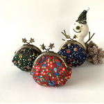 リバティ　がま口クリスマスポーチ