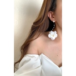 【#153 ピアス】ブライダルピアス　ウェディングピアス　おおぶりピアス　ブライダル　ウェディング　ブライダルアクセサリー　ピアス　フラワー　イヤーカフ　イヤリング　結婚式　リゾート　韓国風　前撮り