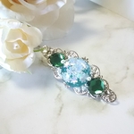 ・雪の結晶のヘアクリップ・グリーン＃1509