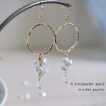 ＊14ｋｇｆ＊ケシパールの花がしだれる可憐なピアス＊イヤリングに変更可能＊淡水パール＊フラワー