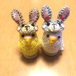 happy-b-bさま専用♡インコちゃん用うさぎちゃん帽子（グレー＆ベージュ）