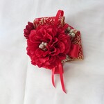 ふみかさま専用ページ:: レッドコサージュ  コサージュ ダリア パーティー  結婚式   フォーマル