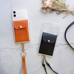 本革ポケット付スマホケース/カード入れ付/ショルダー/ハンドストラップ/落下防止◎/レザー