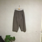 杢ブラウン　バレルパンツ