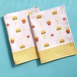 20×30  2枚組　ランチョンマット　ハンバーガー＆ポテト