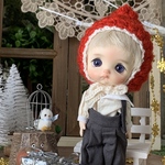 ピクシー帽子＊5〜6インチ＊レッド