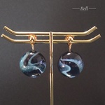 空 レジン イヤリング ピアス 【冬のオーロラ】