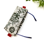 ちょっと置きメガネケース　メガネ置き　ペンケース【白黒花柄】