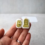 レトロストーブとねこはんこ「おだし」　meganehankoの猫ハンコ