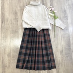 起毛 かわいいタータンチェック の あったか ギャザースカート